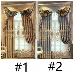 Bestickter Verdunkelungsvorhang Nach Maß, Europäischer Stil, Fenstervorhänge Für Wohnzimmer