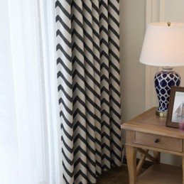 Luxus Jacquard Vorhänge Gewellt Gestreift Blackout Für Wohnzimmer