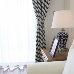 Luxus Jacquard Vorhänge Gewellt Gestreift Blackout Für Wohnzimmer