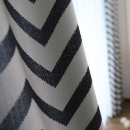 Luxus Jacquard Vorhänge Gewellt Gestreift Blackout Für Wohnzimmer