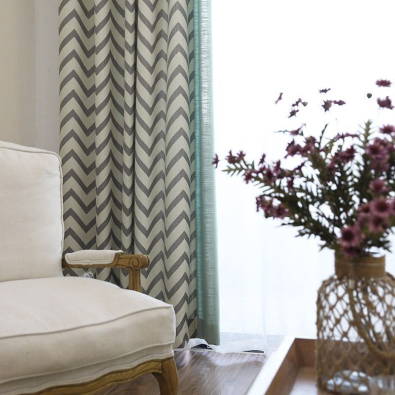 Luxus Jacquard Vorhänge Gewellt Gestreift Blackout Für Wohnzimmer