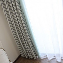 Luxus Jacquard Vorhänge Gewellt Gestreift Blackout Für Wohnzimmer