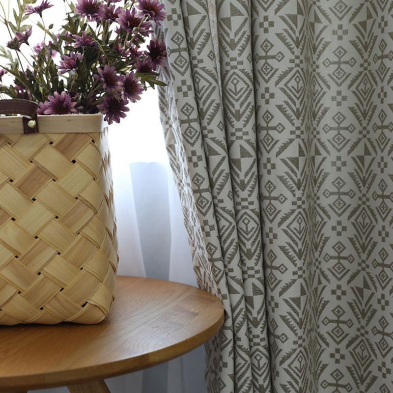 Luxus Jacquard Vorhänge Geometrische Blackout Für Wohnzimmer