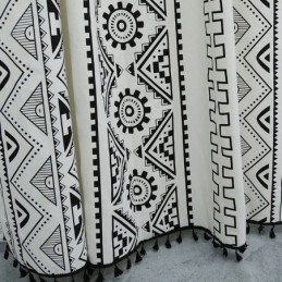 Vorhang Im Bohemian-Stil, Maßgefertigt, Mit Geometrischen Quasten, Bedruckt, Für Schlafzimmer Und Wohnzimmer