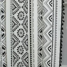 Vorhang Im Bohemian-Stil, Maßgefertigt, Mit Geometrischen Quasten, Bedruckt, Für Schlafzimmer Und Wohnzimmer