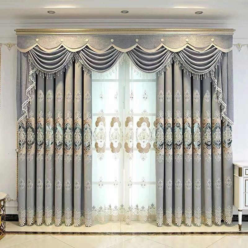 Moderne Gardine, Maßgefertigte Gardine Im Europäischen Stil Mit Stickerei