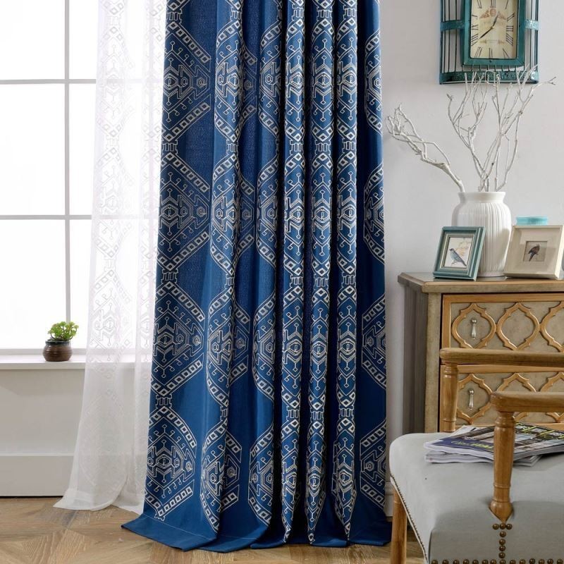 Modern Max Verdunkelungsvorhang Nach Maß Vorhang Geometrische Stickerei Schlafzimmer