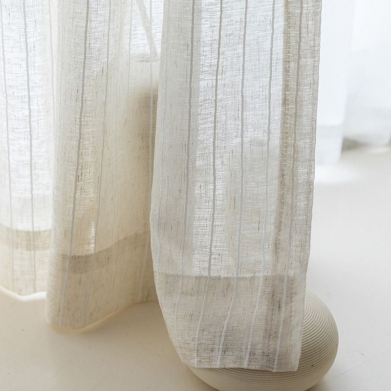 Gestreifte Jacquard-Vorhänge Aus Festem Voile-Tüll Für Wohnzimmer