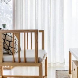 Gestreifte Jacquard-Vorhänge Aus Festem Voile-Tüll Für Wohnzimmer