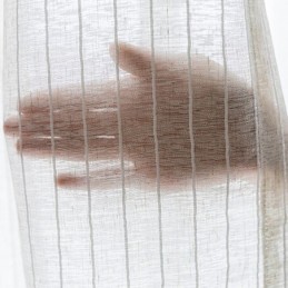 Gestreifte Jacquard-Vorhänge Aus Festem Voile-Tüll Für Wohnzimmer