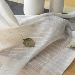Gestreifte Jacquard-Vorhänge Aus Festem Voile-Tüll Für Wohnzimmer
