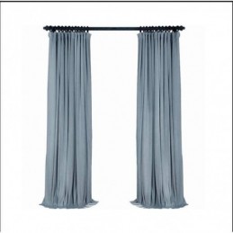 Hellgrau-Blauer Verdunkelungsvorhang, Maßgefertigter Vorhang, Minimalistischer Einfarbiger Flanellstoff, Schlafzimmer, Wohnzimmer