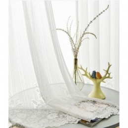 Einfarbige Spitze Durchsichtige Gardine Nach Maß Vorhang Panel Voile Erkerfenster Schlafzimmer