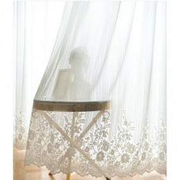 Einfarbige Spitze Durchsichtige Gardine Nach Maß Vorhang Panel Voile Erkerfenster Schlafzimmer