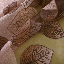 Minimalistischer Voile-Vorhang Nach Maß, Vorhangpaneel, Erfrischende Blätter, Jacquard