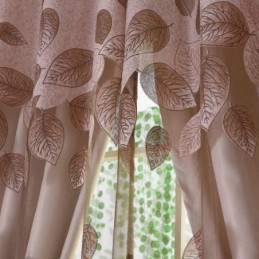 Minimalistischer Voile-Vorhang Nach Maß, Vorhangpaneel, Erfrischende Blätter, Jacquard