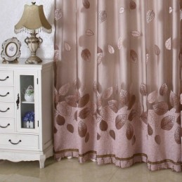 Minimalistischer Voile-Vorhang Nach Maß, Vorhangpaneel, Erfrischende Blätter, Jacquard