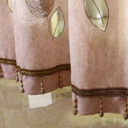 Minimalistischer Voile-Vorhang Nach Maß, Vorhangpaneel, Erfrischende Blätter, Jacquard