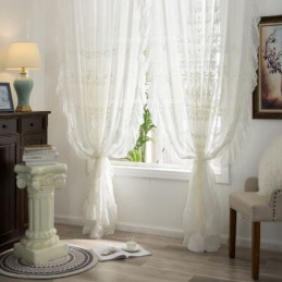 Europäischer Bestickter Transparenter Vorhang, Maßgeschneiderter Vorhang, Weiße Tüllvorhänge Für Wohnzimmer Und Schlafzimmer