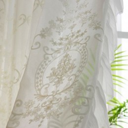Europäischer Bestickter Transparenter Vorhang, Maßgeschneiderter Vorhang, Weiße Tüllvorhänge Für Wohnzimmer Und Schlafzimmer