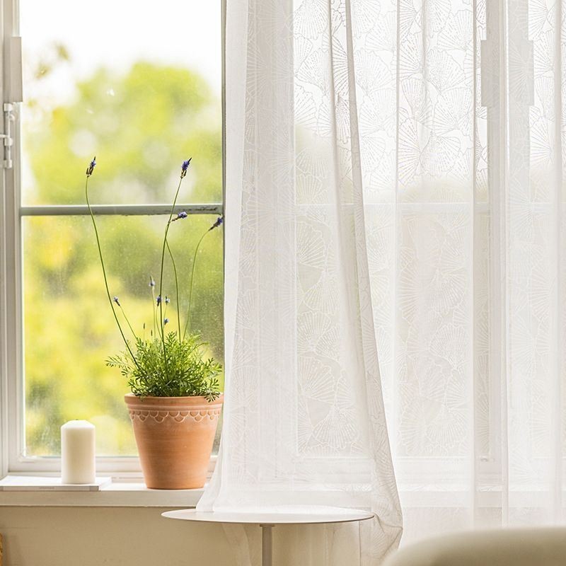 Moderne Weiße Gardinen Blatt Tüll Für Wohnzimmer Schlafzimmer