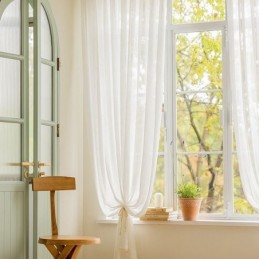 Moderne Weiße Gardinen Blatt Tüll Für Wohnzimmer Schlafzimmer