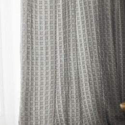 Nordischer Karierter Tüllvorhang Nach Maß, Vorhang Aus Kettenwirkerei, Durchsichtig Für Wohnzimmer