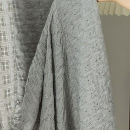 Nordischer Karierter Tüllvorhang Nach Maß, Vorhang Aus Kettenwirkerei, Durchsichtig Für Wohnzimmer