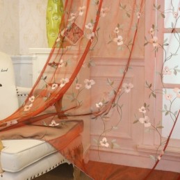 Pastoralen Stil Sheer Vorhang Maßgeschneiderte Vorhang Frische Belüftung Stickerei Wohnzimmer