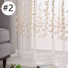 Dekorativer Transparenter Vorhang Nach Maß, Vorhang Mit Pflanzenstickerei, Tüllvorhänge, Wohnzimmer, Schlafzimmer
