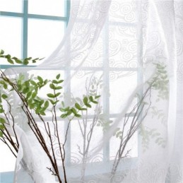 Japanischer Stil Schiere Vorhang Maßgefertigt Vorhang Einfache Wolkenstickerei Fensterbehandlung