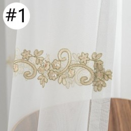 Moderner Minimalistischer Gardinenvorhang Nach Maß, Pflanzenbestickte Tüllvorhänge Für Wohnzimmer Und Schlafzimmer