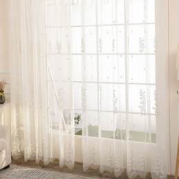 Dekorativer Transparenter Vorhang Nach Maß, Bestickter Tüll Für Wohnzimmer