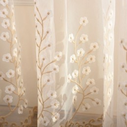 Dekorativer Transparenter Vorhang Nach Maß, Bestickter Tüll Für Wohnzimmer