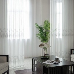 Dekorativer Transparenter Vorhang, Maßgefertigt, Vorhanglinie, Bestickte Tüllvorhänge, Wohnzimmer, Schlafzimmer