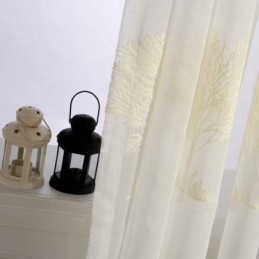 Atmungsaktiver Transparenter Vorhang, Maßgefertigt, Vorhang Mit Baumstruktur, Stickerei, Wohnzimmer