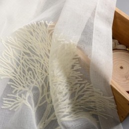 Atmungsaktiver Transparenter Vorhang, Maßgefertigt, Vorhang Mit Baumstruktur, Stickerei, Wohnzimmer