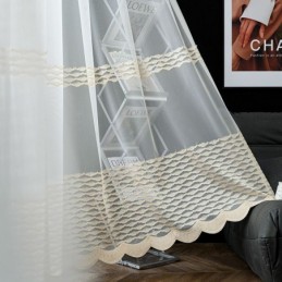 Atmungsaktiver Transparenter Vorhang, Maßgefertigt, Europäischer Dekorativer Tüll-Voile Für Wohnzimmer