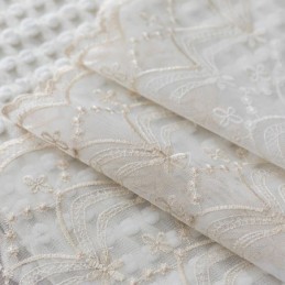 Blumen-Tüllvorhänge, Weißer Voile, Durchsichtig, Für Wohnzimmer