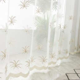 Dekorativer Gardinenvorhang Nach Maß, Pflanzenstickerei, Fenstervorhänge, Wohnzimmer, Schlafzimmer