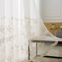 Bestickte Tüllvorhänge Pflanzen-Voile-Vorhang Maßgefertigter Vorhang Für Wohnzimmer