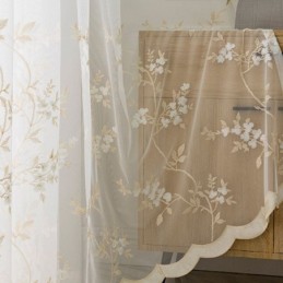 Bestickte Tüllvorhänge Pflanzen-Voile-Vorhang Maßgefertigter Vorhang Für Wohnzimmer