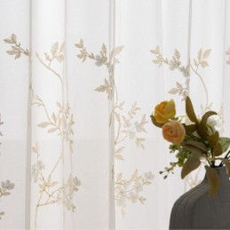 Bestickte Tüllvorhänge Pflanzen-Voile-Vorhang Maßgefertigter Vorhang Für Wohnzimmer