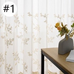 Bestickte Tüllvorhänge Pflanzen-Voile-Vorhang Maßgefertigter Vorhang Für Wohnzimmer