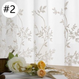 Bestickte Tüllvorhänge Pflanzen-Voile-Vorhang Maßgefertigter Vorhang Für Wohnzimmer