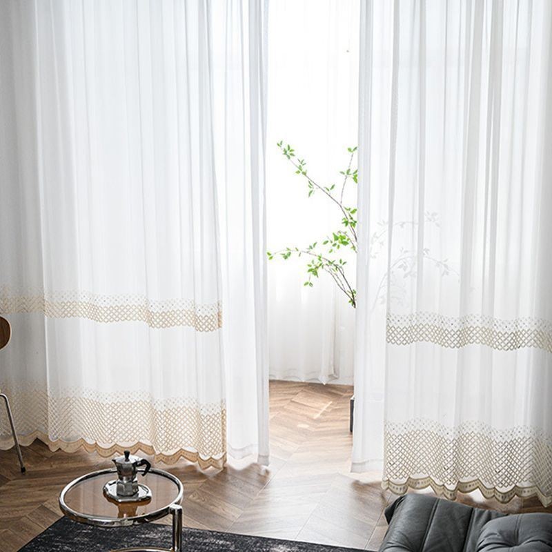 Bestickte Voile Vorhänge Nordic Sheer Für Wohnzimmer Schlafzimmer