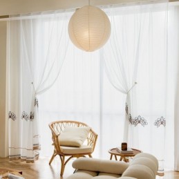 Bestickte Transparente Tüllvorhänge, Elegante Vorhänge, Cortinas Für Wohnzimmer