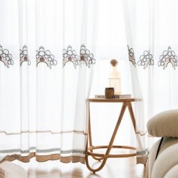 Bestickte Transparente Tüllvorhänge, Elegante Vorhänge, Cortinas Für Wohnzimmer