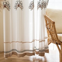 Bestickte Transparente Tüllvorhänge, Elegante Vorhänge, Cortinas Für Wohnzimmer