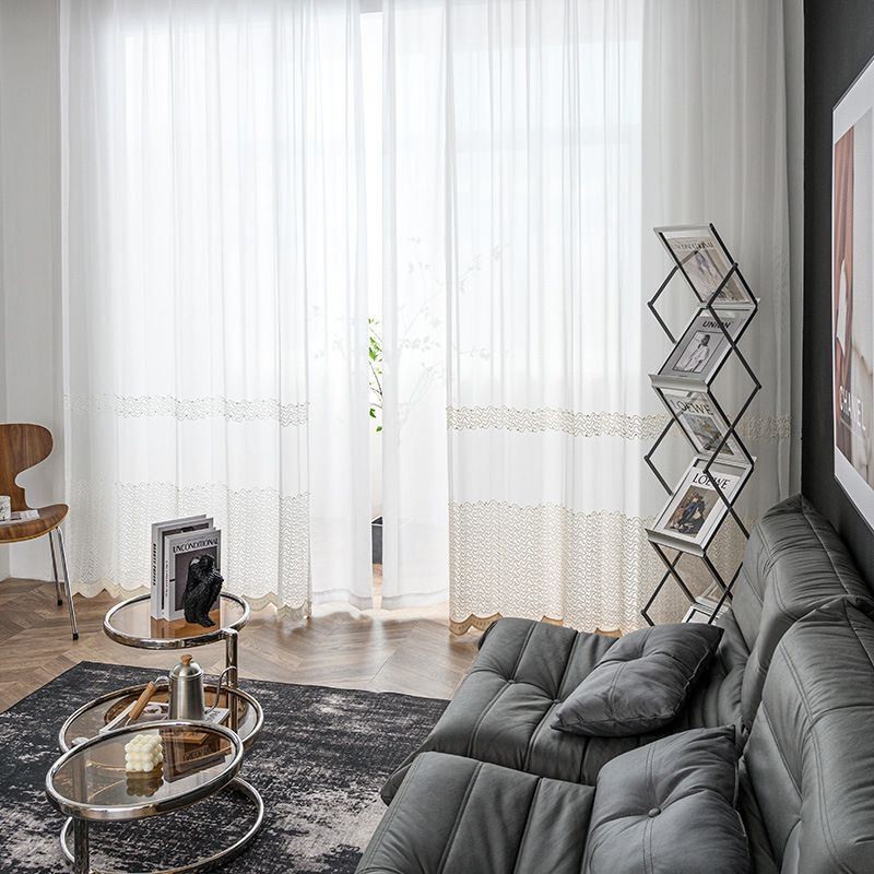Bestickte Transparente Tüllvorhänge, Transparente Vorhänge, Cortinas Für Wohnzimmer